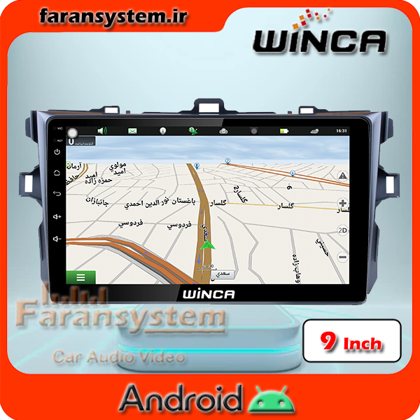 مانیتور اندروید تویوتا کرولا وینکا